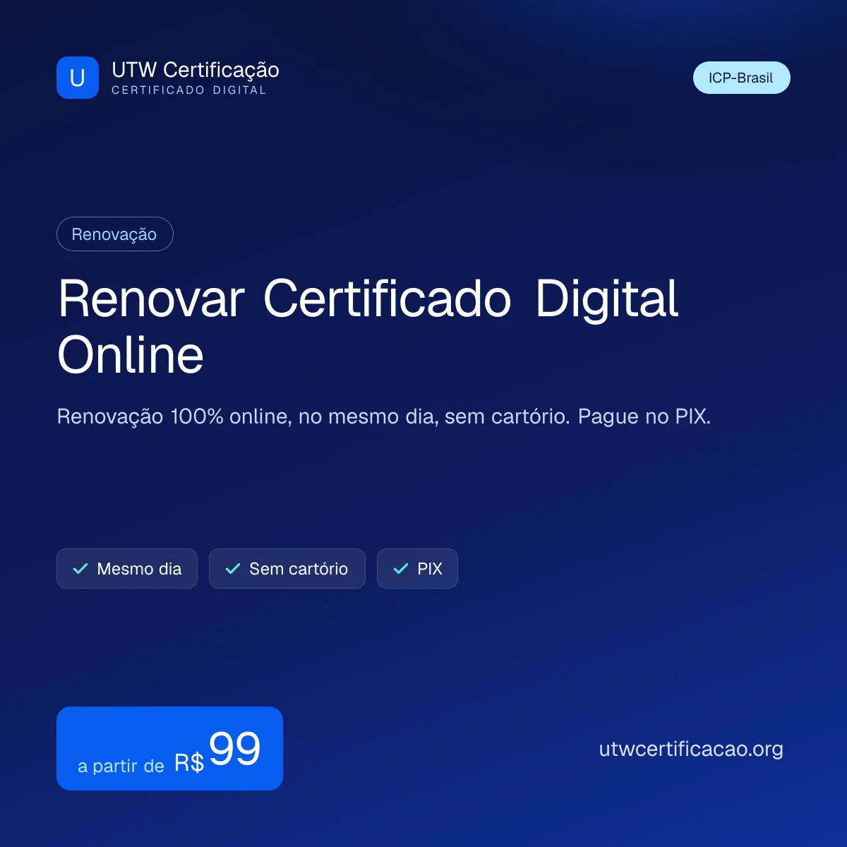 Renovar certificado digital vencido online no PIX
