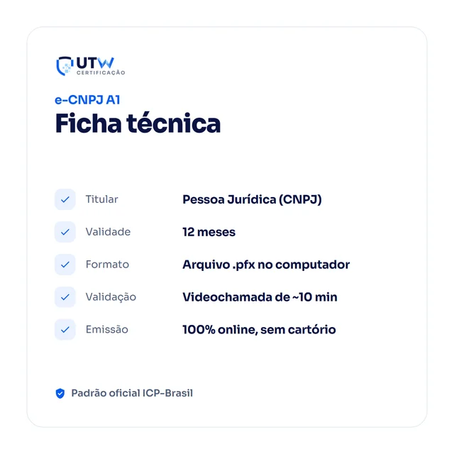 e-CNPJ A1 — ficha técnica