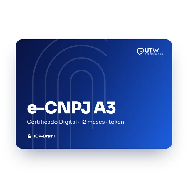Certificado digital e-CNPJ A3 12 meses — ICP-Brasil