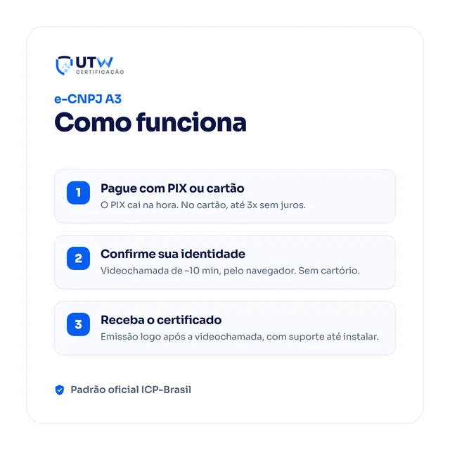 e-CNPJ A3 12 meses — como funciona