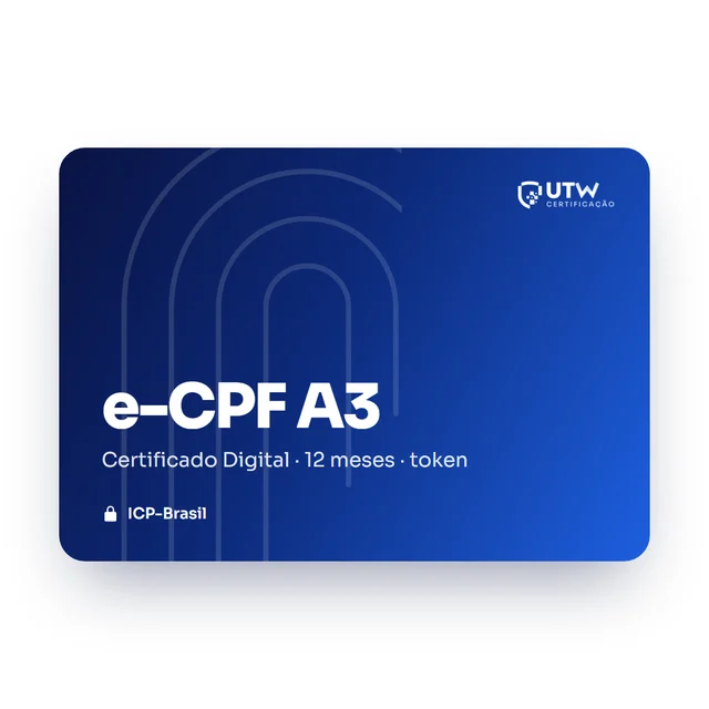 Certificado digital e-CPF A3 12 meses — ICP-Brasil