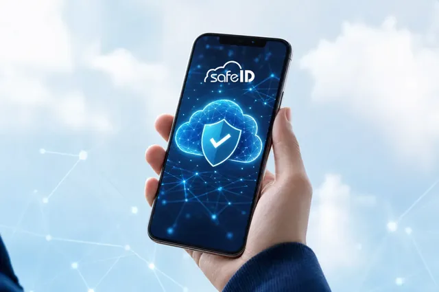 Certificado digital SafeID e-CNPJ A3 12 meses — celular na mão com certificado em nuvem SafeID